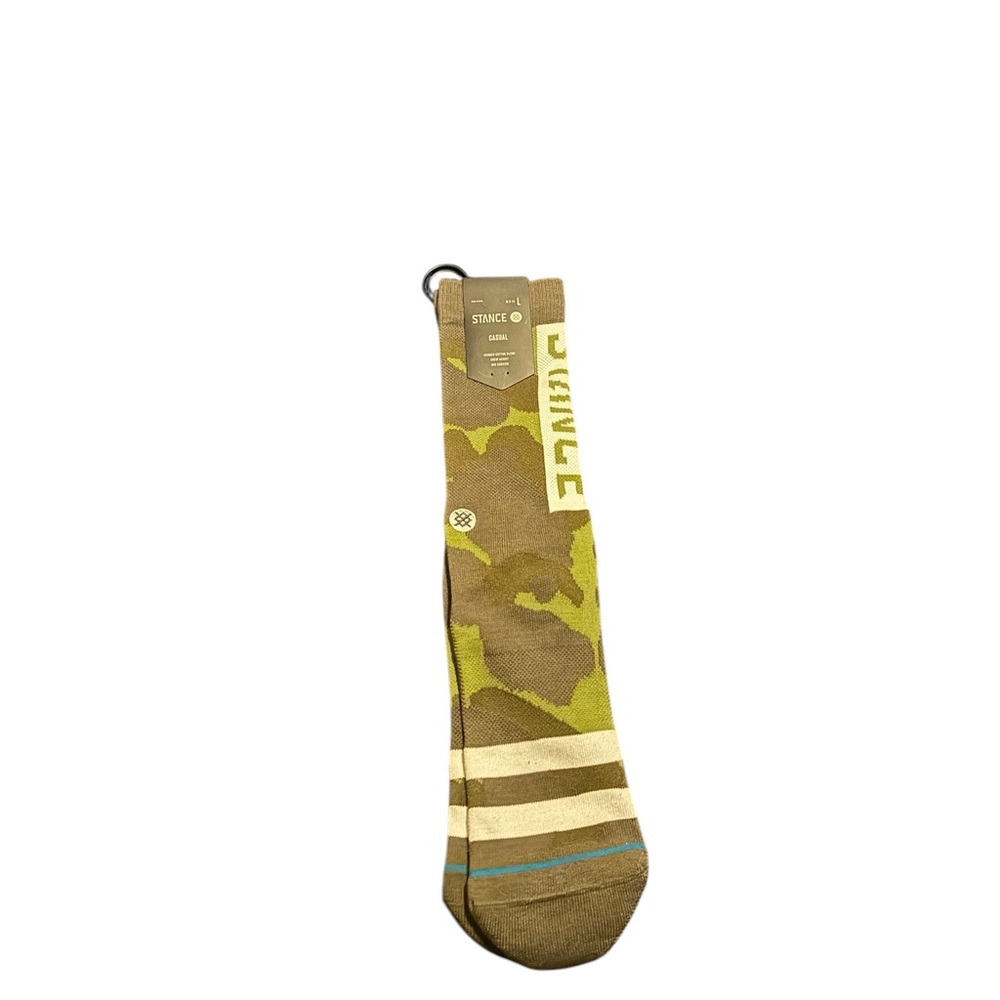 Stance OG Camo Crew Socks Crew Height Mid Cushion Size Large 9-13 Cotton Blend
